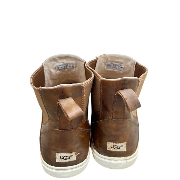 UGG caramel tan Hollyn Quilted Slip-On leather sneaker Chelsea Boots size 7.5 - Picture 7 of 10